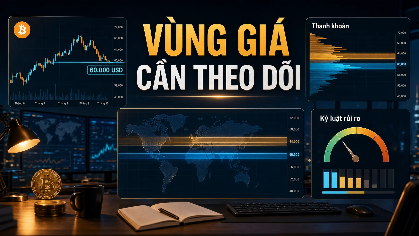 Vùng giá cần theo dõi khi Bitcoin biến động dưới 60.000 USD