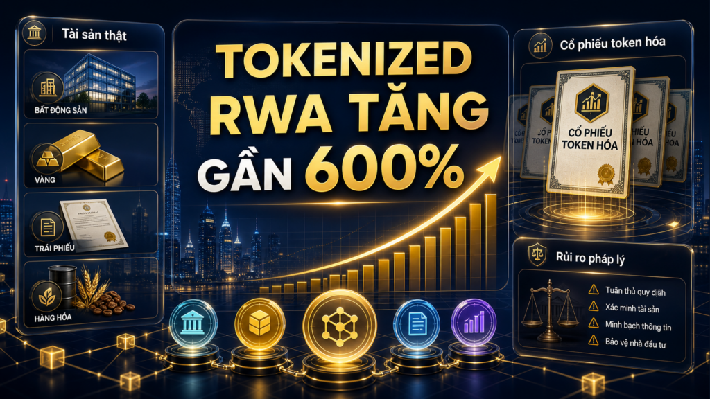 Tokenized RWA tăng gần 600% và xu hướng cổ phiếu token hóa