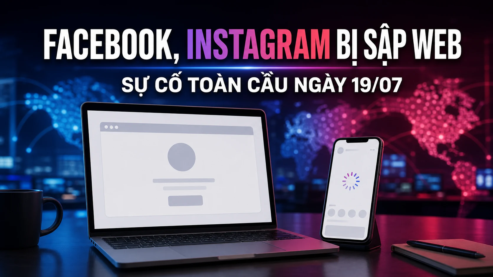 Facebook và Instagram bị sập phiên bản web ngày 19/07